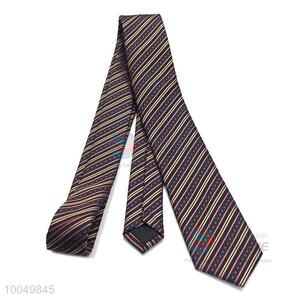 High quality stripe printed polyester silk ties for men