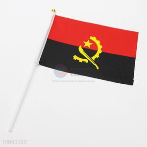 14*21cm Angola Flag Hand Waving Flag with Plastic Pole