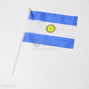 14*21cm Argentina Flag Hand Waving Flag with Plastic Pole