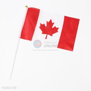 14*21cm Canada Flag Hand Waving Flag with Plastic Pole
