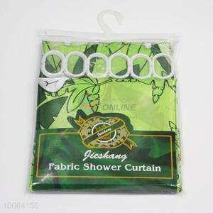 Hot Sale Green Leaf Dacron Shower Curtain