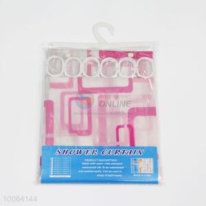 Hot Sale Pink Square EVA Shower Curtain