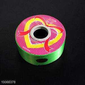 Plastic wide green plastic <em>ribbon</em> rolls for gift packing
