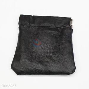 Faux leather black coin purse clutch