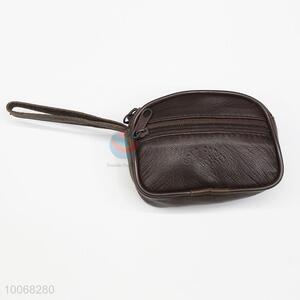 Artificial leather brown purse for coin
