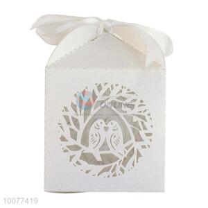 White Art <em>Craft</em> Gift Box Candy Box With Silk <em>Ribbon</em>