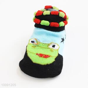 Frog Anti Slip Green Cotton Baby Sock/ Soft Baby Socks