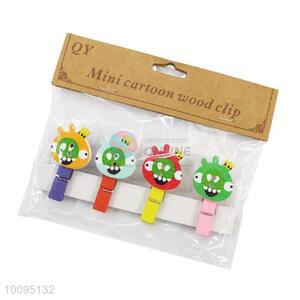 Colorful Mini Cartoon Wooden Clips Photo Clips