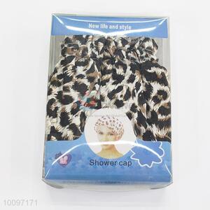 Leopard printing cotton cloth shower cap