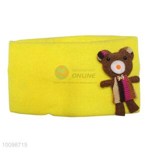 Cute bear yellow warm baby head warps without curling