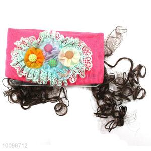 Hot sale winter baby hairpiece head wraps with curling