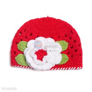 Soft Beanie Baby Crochet Hat With Flower