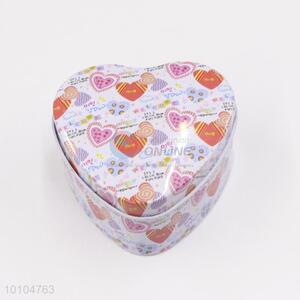 Loving heart pattern heart shaped gift packaging/tin box