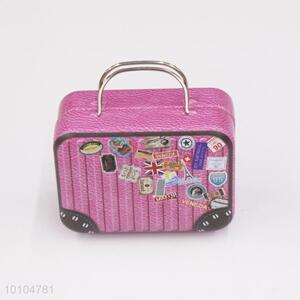 Pink kids playing tin box with handle/suitcase