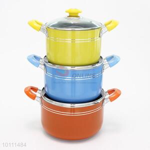 6 Pcs/Set Colorful Non-Stick Stockpot with Lid Cookware Set