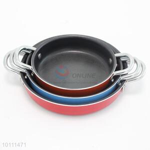 3 Sizes Black Color Round Frying Pan with Two Handles