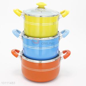 6 Pcs/Set Colorful Non-Stick Ceramic Stockpot with Lid Cookware Set