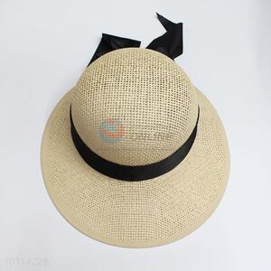 Wholesale Paper Large Brim Bowknot Beach Straw Hat