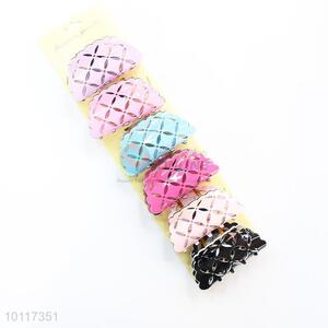 Candy Color Check Pattern Hollow Out Hair Clip