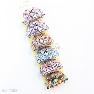 Colorful Flower Check Pattern Hollow Out Hair Clip