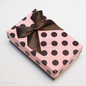 Wholesale Coffee Dot Pink Paper Jewelry Box