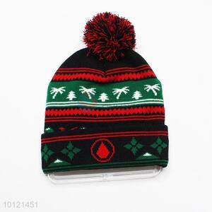 Cute Coconut Tree Pattern Knitted Hats with Ball Top