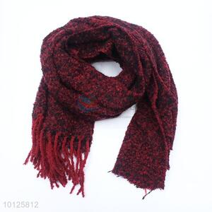 Red Tessel Knitted <em>Scarf</em> Women Winter <em>Scarf</em>
