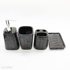 4 Pcs/ Set Black Color Ceramic <em>Bathroom</em> Set <em>Bathroom</em> Accessaries Wash Set Toothbrush Holder