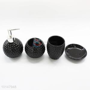 4 Pcs/ Set Black Color Cute Shaped Ceramic Bathroom Set Dental Kit