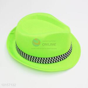 Green fedora hat/paper <em>straw</em> hat