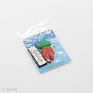 Bottom price carrot shaped pvc thermometer fridge magnet