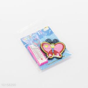 Newest butterfly shaped pvc thermometer fridge magnet