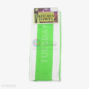 Low price high quality green&white tea towel