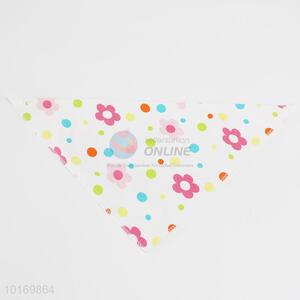 Flower printed triangle shaped cotton baby saliva towel