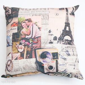 Eiffel Tower cushion cover with double-side printing