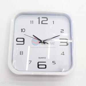 Factory Directly Hot Sell White Square Shaped Glass&Plastic Wall Clock