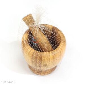 Custom Extra Large Bamboo Mash Garlic Pot Garlic Masher