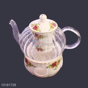 Hot Sale Unique Glass Teapot Set With Ceramic Tea Strainer