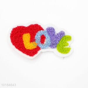 Wholesale Embroidered Love Letters Heart Towel Patches for Clothing