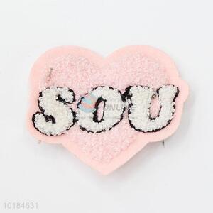 Promotional Gift Embroidery Heart Shape Appliques Patch for Clothing