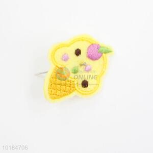 High Quality Yellow Seety Shaped Embroidery Icecream Patches