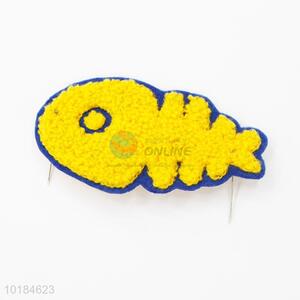 Hot Sale Yellow Fish Bone Embroidery Patch Applique