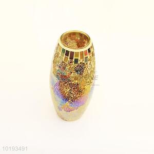 Antique Style Golden <em>Glass</em> Flower Vase Painting <em>Glass</em> <em>Crafts</em>