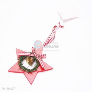 Wholesale Cheap Five-pointed Star Shaped Wooden Pendant for Christmas Decoration