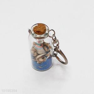 Wholesale drift bottle/shell wish bottle keychain/<em>key</em> ring for girl