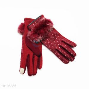 Promotional Wholesale Red Women Gloves/Mittens for Keeping Warm