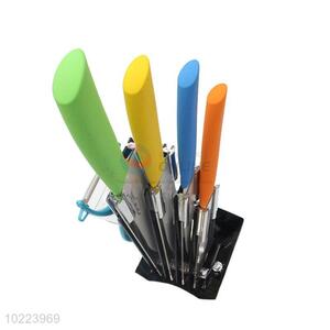 Cheap popular cool 4pcs green/yellow/blue/orange knife set