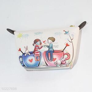 Simple Style Cartoon Lovers Pattern PVC Mini Purse Mini Wallet Clutch Bag
