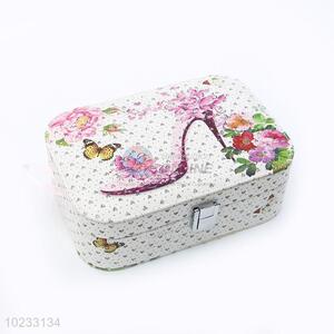 High Quality High-heeled Shoes Printed PU Leather Jewelry Storage Box