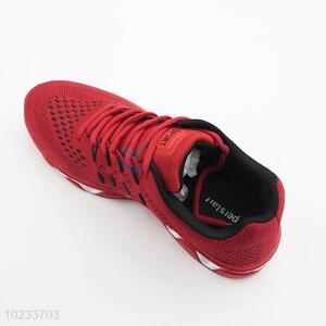 High Quality Red Color Breathable Sports Shoes for Men